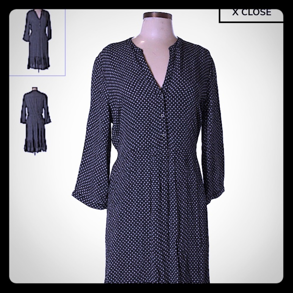 NWT XS TP Old Navy Black and White daisy dress